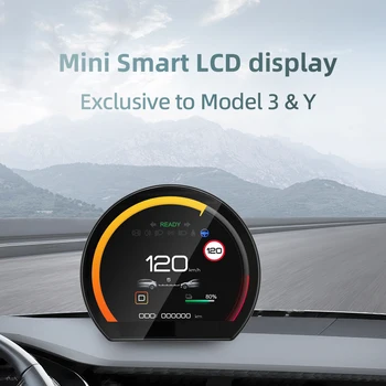 2023 Нов Модел Y, Аксесоари, LCD табло, HUD дисплей, Модел 3, Цифров интелектуален скоростомер за автомобили Tesla Изображение