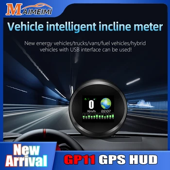 HD GPS HUD GP11 Авто Измерител на Наклона За висока проходимост 4x4 Умен Инклинометр Авто Цифрова Скорост на Наклона на Ъгъла на Тангажа inclinometro Head Up Дисплей Изображение