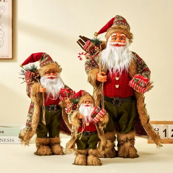 23-Инчов Голяма Кукла на Дядо Коледа Коледна Кукла Нова Година 2024 Подарък Забавни Коледни Декорации за Украса на дома Натал Навидад 2023 Изображение