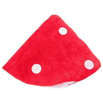 Шапка за костюма на гъбата, плюшен шапка за костюми за деца, аксесоари за партита с гъби, аксесоари (бяло и червено) Изображение
