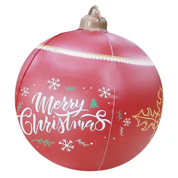 Коледна Украса Топката 24-Инчов Декоративен Топката Открит Коледен Надуваем балон от PVC За Коледно парти Декорация Парти Изображение