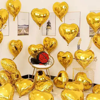 1бр 32-Инчови Гигантски балони във формата на сърца, Оферта за Свети Валентин, Сватба парти, Фолио, балони за декорация Рожден Ден Изображение