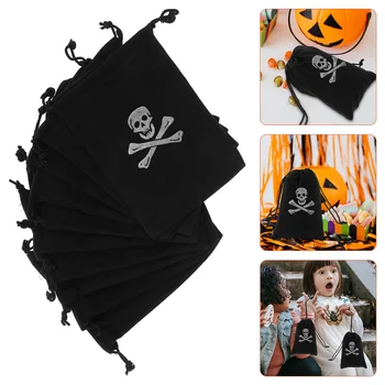 10 бр. Pirate чанта от съвсем малък за Хелоуин, Детски костюм от здрав полиестер, Практични детски пластмасови чанти за съхранение Изображение