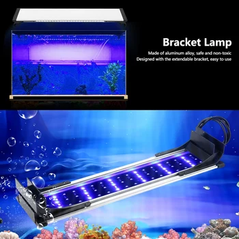 Аквариумный led лампа за отглеждане на водни растения, Прибиращ се ултравиолетова лампа декоративна лампа за аквариум 100 ~ 240 v Изображение