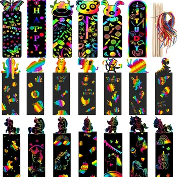 Динозавър САМ Полагане на Цветна Хартия за Драскане Детско празнична украса Стоки за Бродерия Изображение