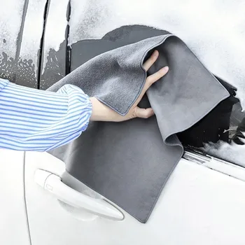 Висококачествено кърпа от микрофибър за измиване на автомобила, кърпа за подсушаване, Подшитая кърпа за грижа за автомобила, кърпа за миене на части Изображение