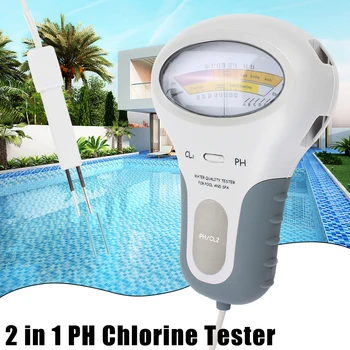 Устройство за проверка на качеството на водата в басейна и аквариум PC-102 PH тестер CL2, измеряющий нивото на хлор, измерване на PH на хлор 2 в 1 Изображение