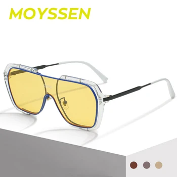 Луксозни маркови дизайнерски Дамски слънчеви очила INS в ретро стил с големи квадратни интегрирани лещи, мъжки модни слънчеви очила с Uv400 в стил пънк Оверсайз Изображение