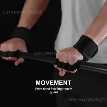 Ръкавици за подкрепа на китките при компрессионном артрит, фитнес тренировки, вдигане на тежести, Силиконови мини ръкавици за колоездене половината пръст Изображение