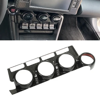 Тампон върху лентата за управление, климатик, панел на таблото от сух карбон, Бутона за включване на климатика, рамка за Toyota GR86 Subaru BRZ Изображение