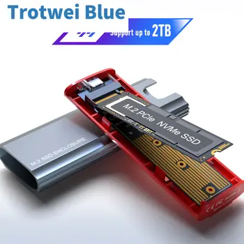M. 2 NVMe SSD Корпус Адаптер Без Инструменти Алуминиев Корпус USB C 3.1 Gen 2 10 gbps до NVMe PCIe Външен корпус за M2 NVMe SSD Изображение