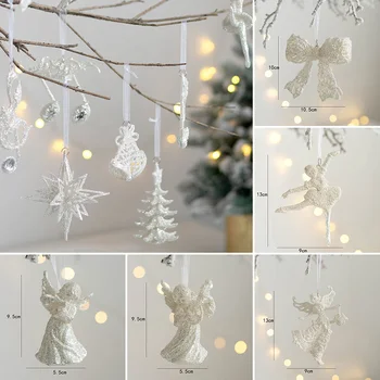 Висулки във формата на елхи, Блестящ Ангел под формата на Снежинки, Подвесное Украса За дома, Весела Коледна украса, Детски играчки Навидад, подарък за нова година парти Изображение