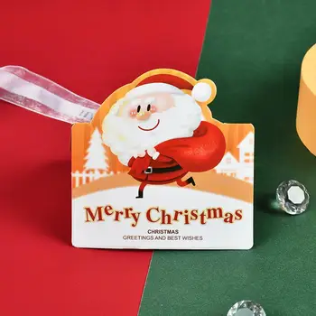 Празнична картичка с шарени, Весели празнични поздравителни картички за приятелите и семейството си, 20 броя Коледни поздравителни картички с плавно разпространението на надписи Изображение