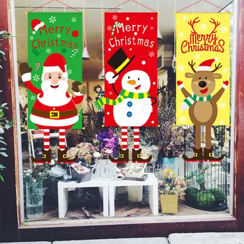 Коледна Врата Висящ Банер 2024 Коледната Украса Креативна Мультяшная Плат Семейно Коледно Дърво Подвесное Украса Навидад Изображение