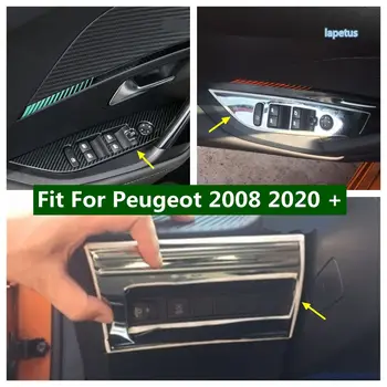 Вратата Подлакътник Бутон за вдигане на прозорец/Преминаването на светлината контролен Панел Декоративна накладки за Peugeot 2008 2020 - 2022 Автомобилни Аксесоари Изображение