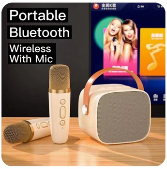 2023 Безжична портативна колона Bluetooth, мултифункционален Караоке микрофон, музикален MP3 плейър, караоке машина, за деца и възрастни дома Изображение