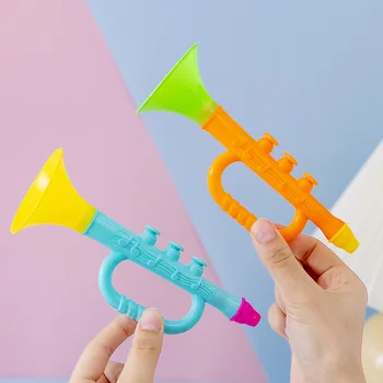 6 бр. малки оръжие, детски играчки за Парти по случай рожден Ден, могат да играят в симулирани музикални инструменти, за да изненада цветни рога, подаръци Изображение