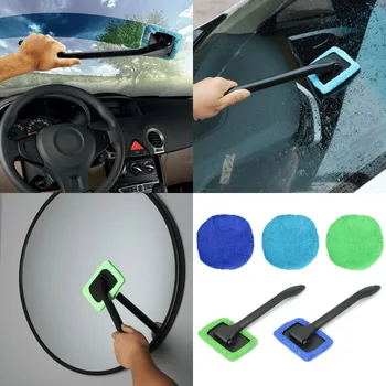 Комплект Четки за миене на прозорци на колата, Инструмент за измиване на предното стъкло, Автоочиститель за стъкла в салона, с дълга дръжка, автомобилни аксесоари Изображение