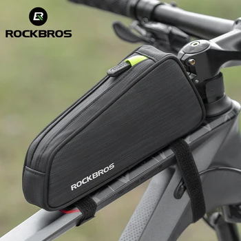 Rockbros Велосипедна чанта за горната предна тръба Водоустойчива чанта за дограма с Голям капацитет 1.1 L МТБ Pannier Отразяваща 045 Изображение