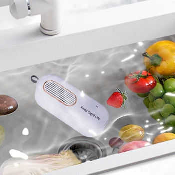 Портативна машина за почистване на плодове и зеленчуци под формата на капсули, безжична водоустойчив машина IPX7 за дома за готвене Изображение