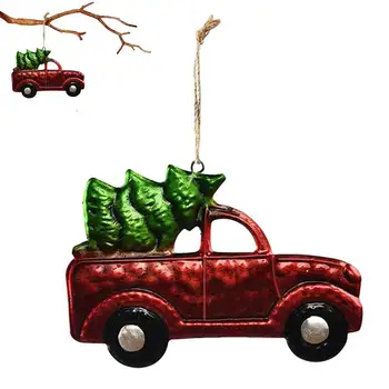 Коледен камион, железни окачване, украси за Коледната елха, Коледна украса, подаръци, вечерни детски играчки Изображение