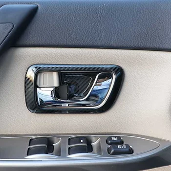 4 бр. Вътрешна Врата копчето от въглеродни влакна, тампон върху лентата за купата на Mitsubishi Pajero 2007-2019, Корнизи за интериора Изображение