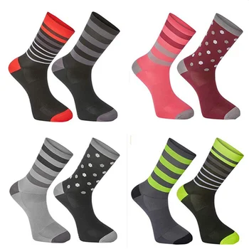 Нови висококачествени спортни чорапи професионално марка, дишащи пътни колоездене, чорапи, спортни чорапи за активен отдих, велосипедни състезания чорапи Изображение