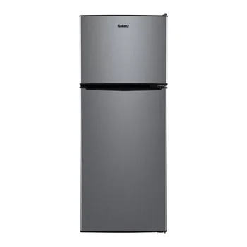 С две врати, мини-хладилник Galanz 4,6 куб. фута с фризер, хладилник с фризер от неръждаема стомана Изображение