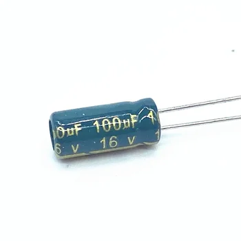 100 бр./лот 100uf16V Ниско съпротивление esr/импеданс висока честота на алуминиеви електролитни кондензатори с Размер 5*11 16V 100uf 20% Изображение