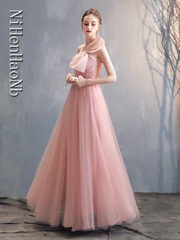 Нова Розова рокля на Шаферка за Момичета, Рокли за Изпълнения Изображение
