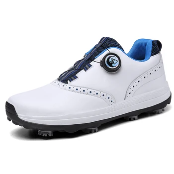 Мъжки обувки за голф с шипове, тренировочная облекло за голф, Удобни обувки за ходене, Луксозни спортни маратонки Изображение