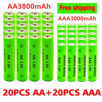 AA AAA алкални Акумулаторни батерии от 1,5 3800 ма и 3000 ма за електронни устройства Факел, MP3 Батерия Изображение