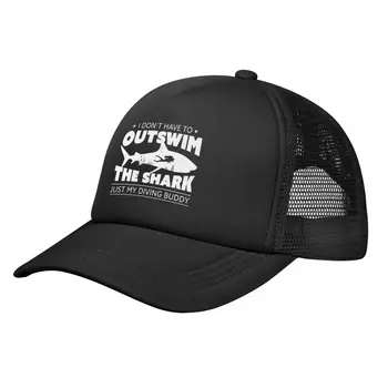 Бейзболна шапка Shark Scuba Diver за мъже и жени, шапки за шофьори на камиони, Регулируеми Шапки Унисекс с вкара облегалка за риболов Изображение