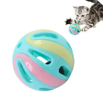 Играчка за котки Jingle Bell, играчка за котки, Интерактивни играчки за игри с котки, играчка-камбанка, Преносими Кухи топки, за котки, звенящие топки за вътрешно коте Изображение