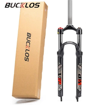 Велосипедна вилка с окачване BUCKLOS 26 27,5 29 от алуминиева сплав МТБ Вилици 9 * 100 мм вилка за планински велосипеди, быстроразъемный дисковата спирачка Изображение