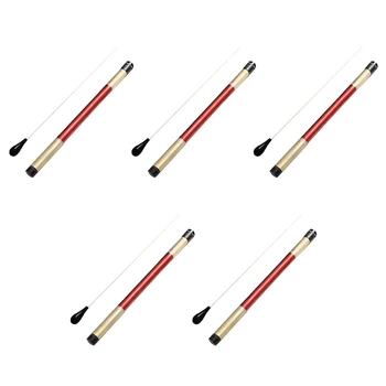 5X Дирижерские пръчки, имитация на агатовой дръжки Дирижерская пръчка за оркестъра музикални дискове (черни) Изображение