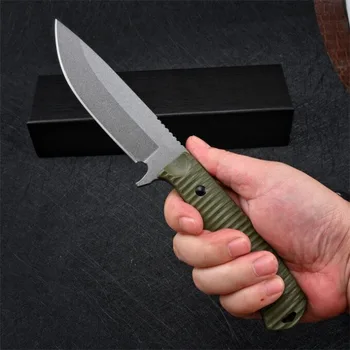 Нож Bench 539GY Made DC53 Стомана G10 С дръжка, тактически прав нож за самозащита, за къмпинг, Запален военен кратък нож Изображение