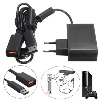 Промоция адаптер Нов ЕС USB захранване ac адаптер с USB кабел за зареждане за Xbox 360 XBOX 360 Kinect Sensor Директен доставка Изображение