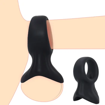 Пръстен за пенис многократна употреба Силикон окаже семена Петушиное пръстен За уголемяване на пениса забавена Еякулация Секс играчки За мъже Изображение