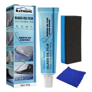 Универсална паста за почистване на автомобилни стъкла, препарат за премахване на блажна филм за полиране на автомобилни стъкла, предно предното стъкло на колата с порести почистването течност Изображение