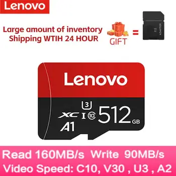 Lenovo 1 TB SD-Карта и Високоскоростна SD карта памет U3 V30 128 GB, 256 GB Micro TF/SD Флаш карта TF Карта С Адаптер За Nintendo Switch Изображение