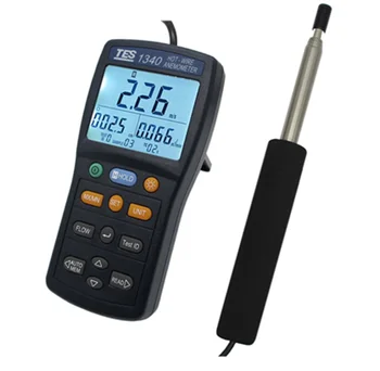 Термоанемометр TES-1340 за измерване на скоростта на вятъра и обема на въздуха Изображение