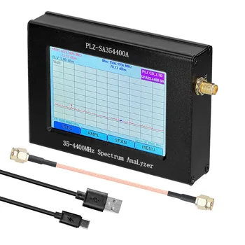 Спектрален Анализатор 35M-4400MHz PLZ-SA35-4400-A1 Анализатор на спектъра на мрежата за Проследяване на източника на сигнала-Управление на сензорен екран източник Изображение