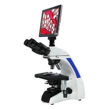 Лаборатория за биологичен X10/X40 X100 бинокъла микроскоп microscopio оптичен микроскоп с вградена микроскопични камера и LCD телевизор Изображение