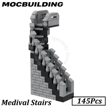 Средновековни на Стълбищни Модулни сгради Модел Играчки MOC Строителни блокове, Тухли играчки Строителен подарък за деца Изображение