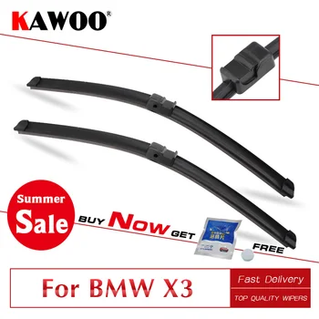 Четка за Чистачки на Автомобила KAWOO За BMW X3 E83 F25 Автоматично Гумени Остриета Чистачки на Предното Стъкло Моделна година, От 2003 до 2017 Подходящи За U-Образен Лост с Кука/Странично Закрепване Изображение