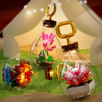 Строителни тухли QLZ, играчки във формата на цветето крушки, модел домашен интериор Изображение