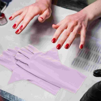 2 Отношение на аксесоари за нокти, Розови ръкавици, UV-гел лампа за маникюр, Тънка защита от слънцето Изображение