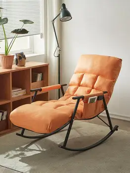 Люлеещ се стол Технология за отдих за възрастни Тканевое люлеещ се стол, Диван спалня за възрастни стол за почивка сгъваем скандинавски балкон мързелив стол Изображение