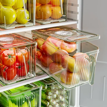Кутия за съхранение на хладилника GIANXI, кухненски специална кутия за съхранение на хранителни продукти, кутия за съхранение на пресни плодове и зеленчуци Изображение
